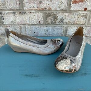 AGL Attilio Giusti Leombruni Leather Snake Cap Toe Wedge Womens Size 38